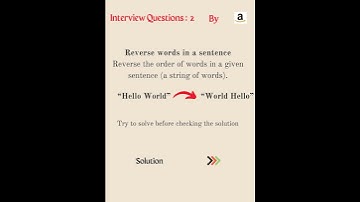 Interview Question2: Reverse words in a string