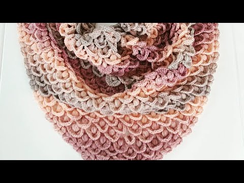 Bülbül Yuvası Tığ İşi Çeyizlik Üçgen Şal Yapımı //Crochet Triangle Shawl Patterns