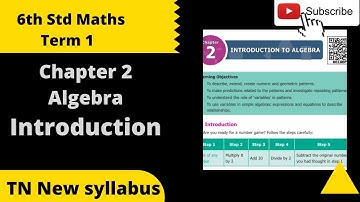 6th std maths | chapter-2 Introduction to Algebra| Introduction | samacheer year 2021-2022