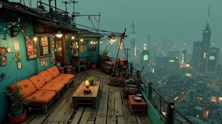 Lofi Chill Mix 🌃 Retro Rooftop Ambience in Tokyo | Relaxing Beats for Work & Focus