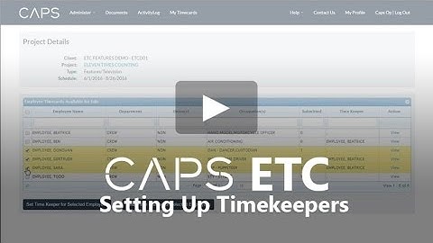 CAPS ETC: Setting Up Timekeepers