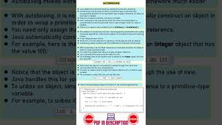 (PDF) AUTOBOXING #java #javaprogramming #computerscience #bca #pdf