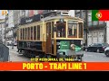 Cab Ride on Porto’s Vintage Tram Line 1 (Elétricos do Porto, Portugal) train driver's view 4K