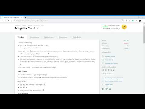 Merge the Tools Hacker Rank Solution in Python #code #hackerrank #solution #pythonprogramming