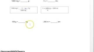 Metric Conversion factor label method