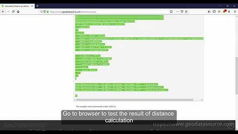 Distance calculator sample code in PHP