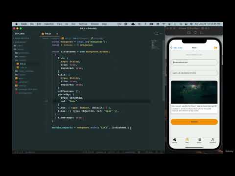 React Native Link model and schema || React Native beginner tutorial English 2024  #65