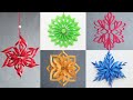 6 easy and attractive paper snowflake wall hangings  diy christmas paper decoration ideas
