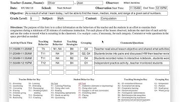 Teacher Student Behavior Observation Form