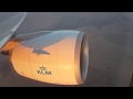KLM Boeing 777-300 landing in Lima at sunset