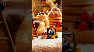 Miniature Workers Baking Giant Desserts 🍩. #viral #satisfying #reels