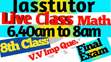 PSEB Class 8th Live Class MATH Important Question  MATH ਪੇਪਰ  BOARD EXAM 22th March  2023