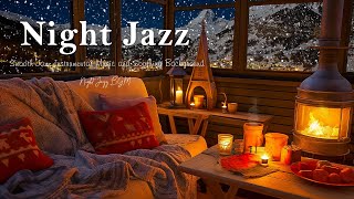 Christmas Ambience in Cozy Sill Window with Calm Piano Jazz Music & Fireplace Sounds to Deep Sleep