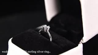 Custom S925 Sterling Silver Classic Six Claw Moissanite Diamond Ring