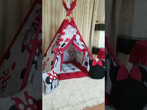 Вігвам для дівчинки Minnie style + додатковий коврик Повний комплект !, видео 1