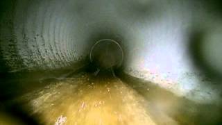 JetScan views 24 pipe as it's cleaned with 1 nozzle at 150 bar