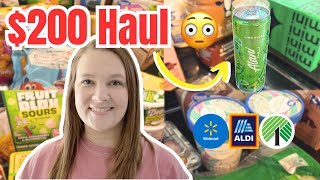 $200 Grocery Haul‼️Walmart + Aldi + Dollar Tree Budget Finds