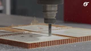 Honeycomb panels machining with Belotti NESTING cnc center and Neuhauser tools