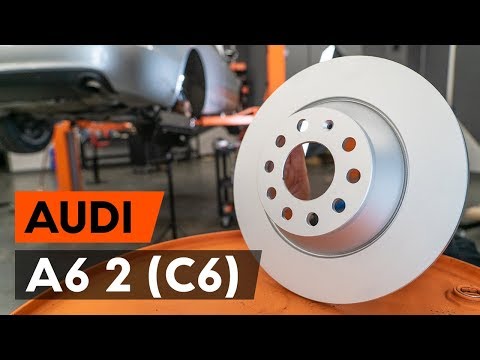 How to change rear brake discs / rear brake rotors on AUDI A6 2 (C6)