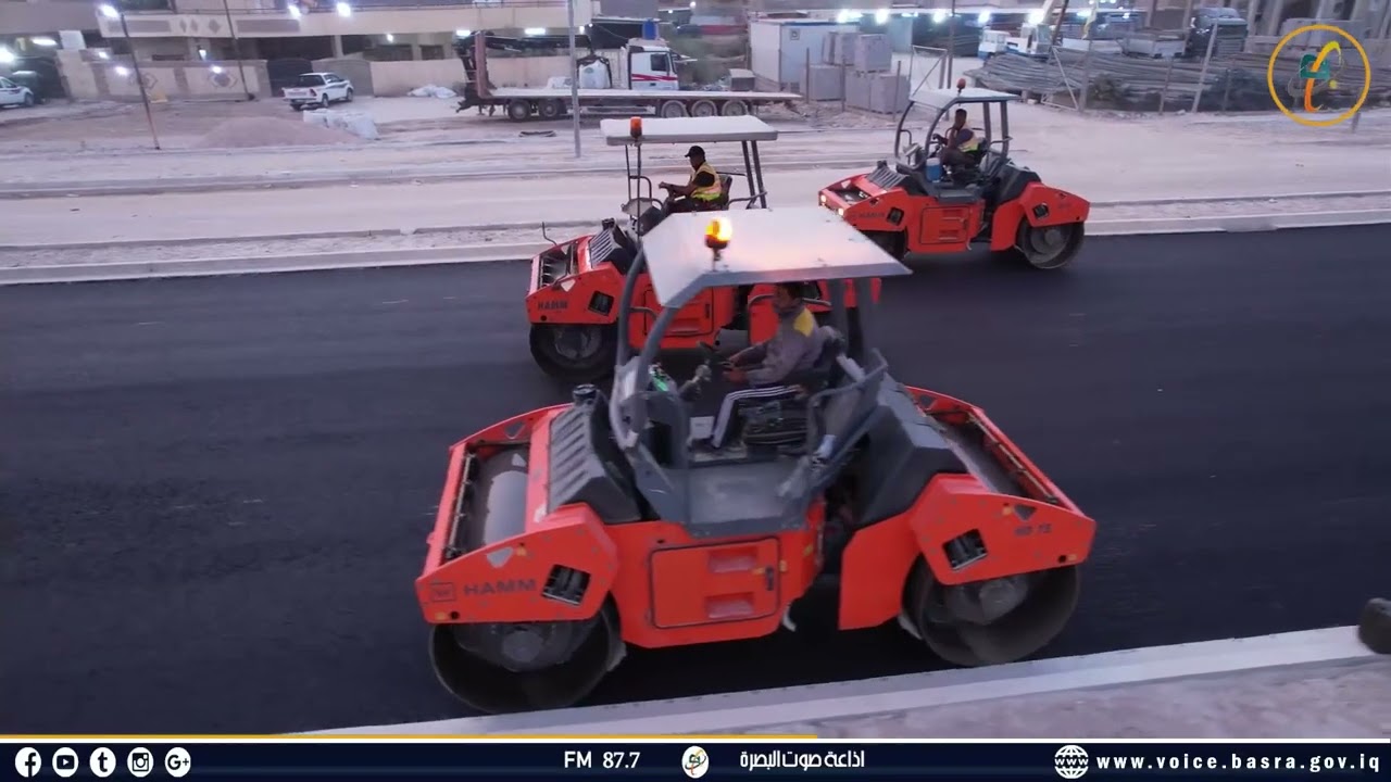 ضمن فقرات مشروع تأهيل وتطوير الطريق الدولي الواصل إلى منفذ الشلامجة الحدودي