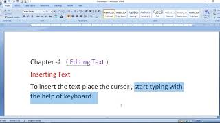 class 4th Editing text  -inserting text and line