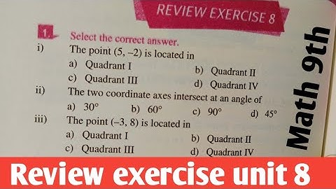 Review Exercise unit 8 class 9th math kpk|