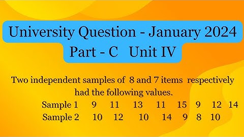 University Question January _ Part C Question  | MA4151