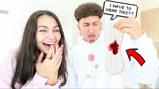 HAVING MY BOYFRIEND EXPERIENCE A PERIOD FOR 24 HOURS!!