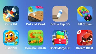 Knife Hit, Cut and Paint, Bottle Flip 3D, Fill Cubes, Fishdom, Domino Smash, Brick Merge 3D screenshot 4