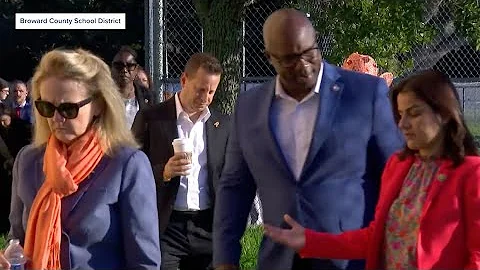 Members of Congress, families tour Marjory Stoneman Douglas High School shooting scene