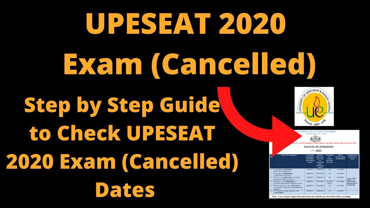 UPESEAT 2020 Exam (Cancelled) - How to University of Petroleum and Energy Studies Exam Cancel Notice