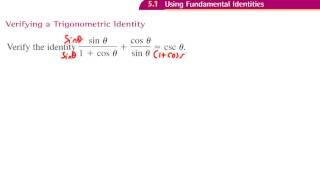 Verifying a Trig Identity Ex 1