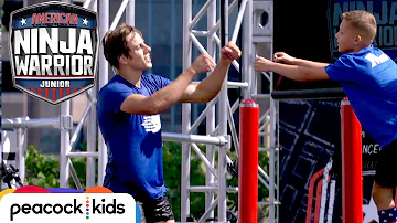 Junior Ninja Beats His Ninja Coach in Riveting Race! | AMERICAN NINJA WARRIOR JUNIOR