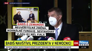 Babiš o Zemanovi: Neuvěřitelná změna, normálně funguje. Sestavovat vládu by měl Fiala