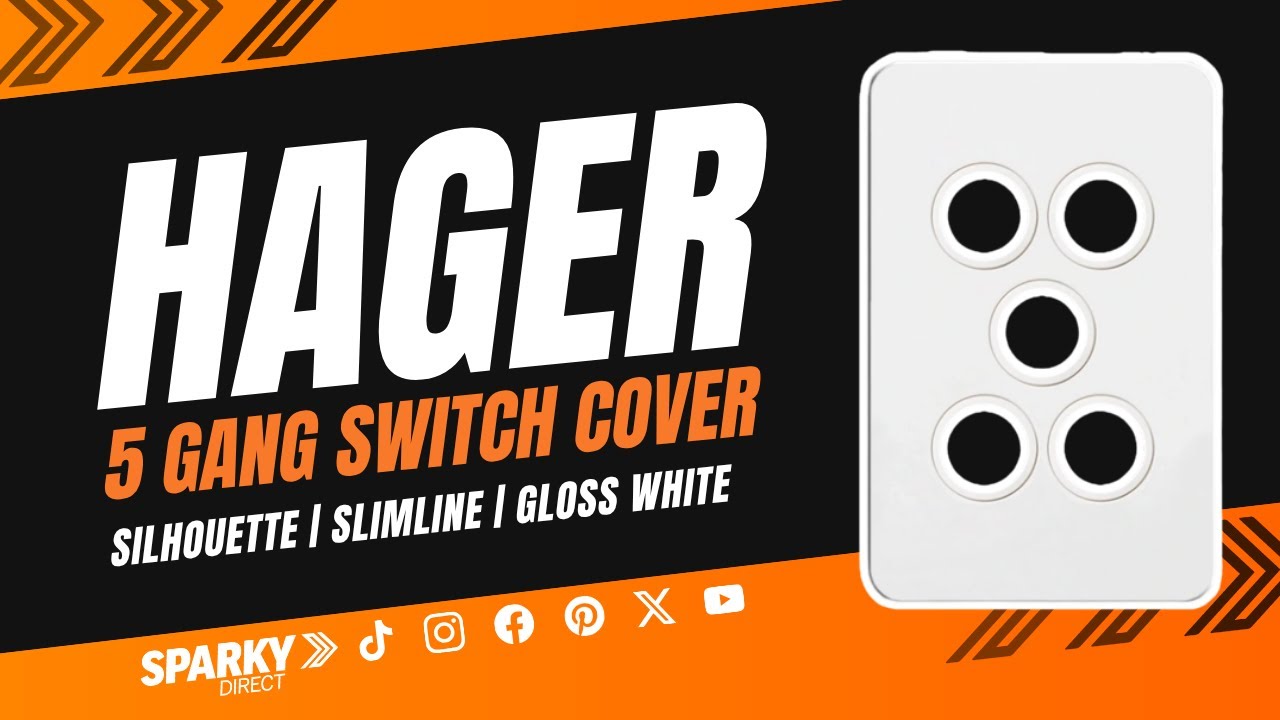 Hager Silhouette WBSSP5 | Только крышка для 5-клавишного выключателя | Тонкая | Глянцевый белый