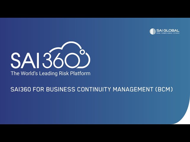 Business Continuity Management (BCM) with SAI360 Software Demo