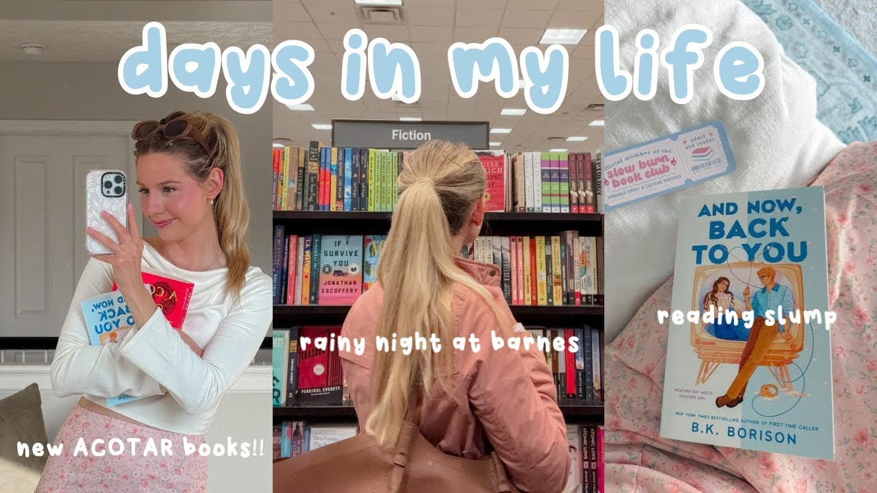 VLOG ☔️ rainy night at the bookstore, reading slump diaries, + new ACOTAR books! 