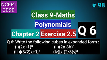 Class 9 Maths Ch 2 Ex 2.5 Q 6 | Polynomials | (2x+1)³ | (2a-3b)³ | [(3/2)x+1]³ | [x-(2/3)y]³ |