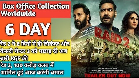 RAID 2 worldwide Box Office Collection, day 6, ajay devgan, ritesh Deshmukh, vaani kapoor