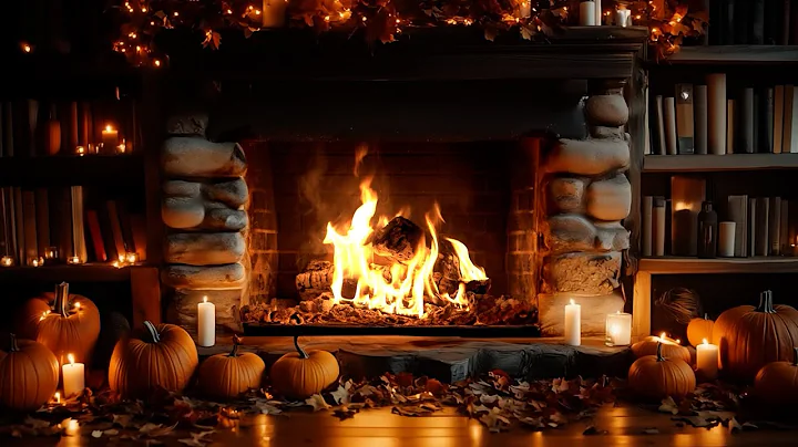 Cozy Autumn Fireplace 12 Hrs 🔥 Crackling Fire Atmosphere with Burning Logs [No Music]
