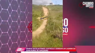 ÔNIBUS ESCOLAR PERDE CONTROLE E DERRAPA EM LADEIRA DA ZONA RURAL DE JUNQUEIRO