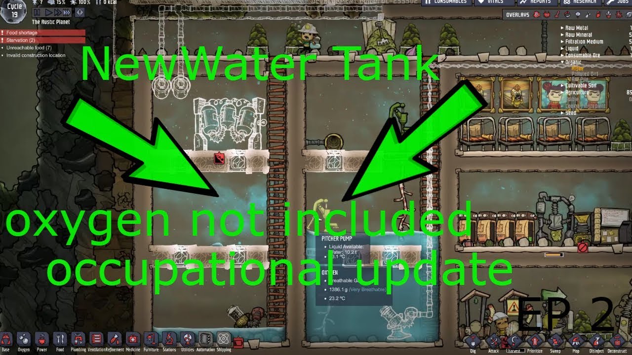 NEW WATER TANK (Oxygen not included occupational update ep 2) YouTube
