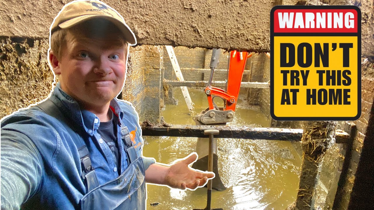 WORLD'S WORST JOB!!... JUMPING IN THE SLURRY STORE! YouTube
