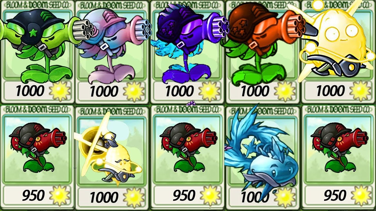 PVZ Fusion 3.3 Challenge! 5x Team Gatling Pea VS 1x Obsidian Gargantuar ...