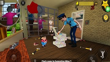 Scary Teacher 3D - troll Miss T many trap and ladders (Mod menu) gameplay part 5176 #scaryteacher3d