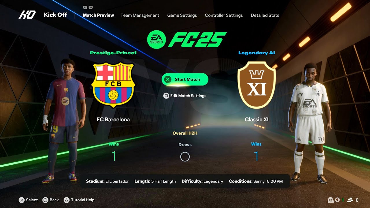 EA Sports FC 25 - Classic XI Vs FC Barcelona I FULL MATCH (PS5) - YouTube