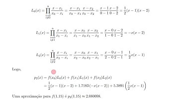 Métodos Numéricos - Vídeo de apoio 4 - Exercicio de interpolacão: método de Lagrange