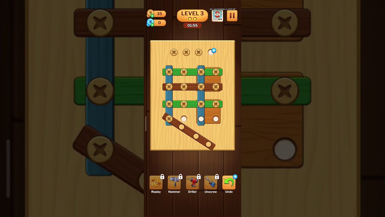 Screw puzzle:Level 3 gameplay walkthrough (Android/IOS) [NO COMMENTARY]