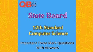 TN 12th Computer Science Important Three Mark Questions With Answers