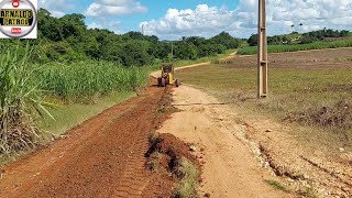 Motoniveladora caterpillar 120k e rolo liso melhorando estradas rurais/motorgrader/patrol